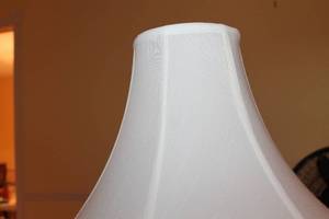 lot 101 image: Porcelain Table Lamp with Leaf Design and White Shade