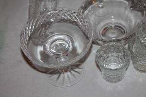 lot 105 image: Collection of Clear Cut Glassware - Vases, Bowls, Candle Holders