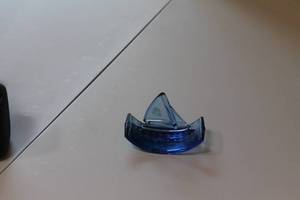 lot 115 image: Vintage Blue Glass Nautical-Themed Drinkware Set, 33 Pieces