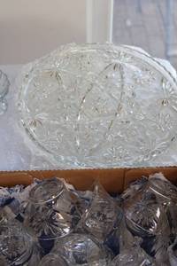lot 119 image: Large Assortment of Clear Pressed Glass Dishes and Serveware