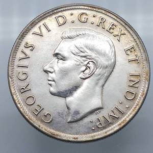 1939 Canada Silver Dollar--Higher Grade, Mintage 1,363,816--80% Silver