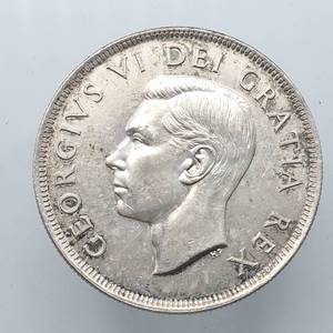 1949 Canada Silver Dollar, Newfoundland, Mintage 672,218--80% Silver