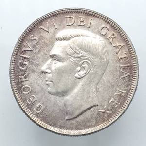 1951 Canada Silver Dollar, Full Water Lines, Higher Grade Mintage 416,395 for all 1951 Dollars--80% Silver