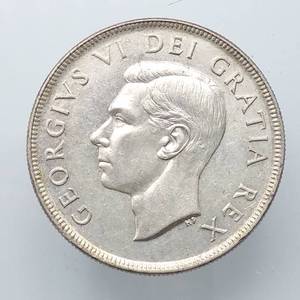 1952 Canada Silver Dollar, 3 Short Water Lines, Mintage 406,148 for all 1952 Dollars--80% Silver