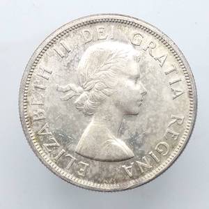 1958 Canada Silver Dollar, British Columbia Totem--Higher Grade, Mintage 3,039,630--80% Silver