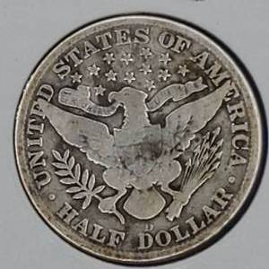 1915-D Barber Half Dollar, Full Rims--90% Silver