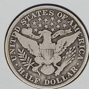 1915-D Barber Half Dollar, Full Rims--90% Silver