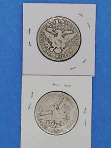 1909 & 1909-O Barber Half Dollars--90% Silver