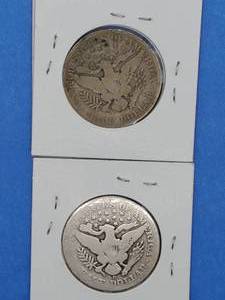 1908-D & 1908-O Barber Half Dollars--90% Silver