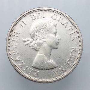 1964 Canada Silver Dollar CharlottetownQuebec--Higher Grade, Mintage 7,296,832--80% Silver