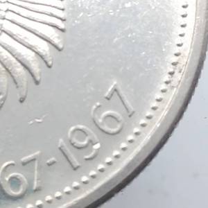 1867-1967 Canada Silver Dollar, Higher Grade, Canada Goose, Large Beads Rev.--80% Silver