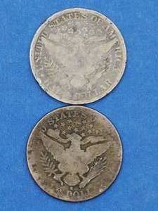 1905 & 1905-S Barber Half Dollars--90% Silver