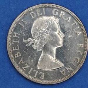 1958 Canada Silver Dollar, Totem--Higher Grade--80% Silver