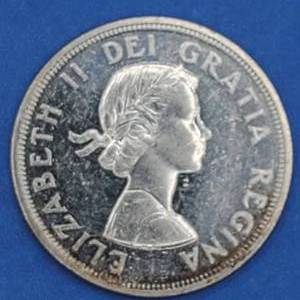 1964 Canada Silver Dollar, Charlottetown--Higher Grade--80% Silver