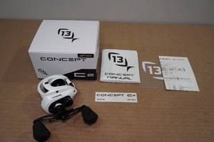 lot 23 image: 13 Fishing Concept Left Handed Baitcaster Reel -White
