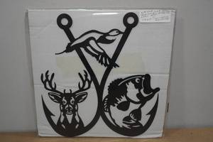 lot 47 image: Metal Hunting Fishing Wall Art