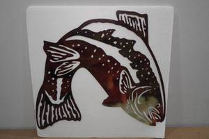 lot 48 image: Laser Cut Steel Fish Wall Dcor