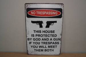 lot 54 image: Metal No Trespassing Sign