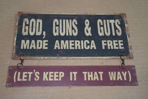 lot 57 image: Metal Gods, Guns & Guts Sign