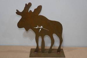lot 134 image: Metal Moose Clock