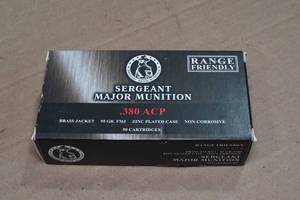 lot 221 image: 50 Sergeant Major Munition .380 ACP 95 Gr FMJ Ammo