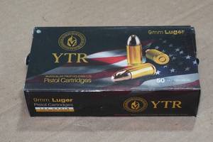 lot 223 image: 50 YTR 9mm Luger 124 Gr FMJ Ammo