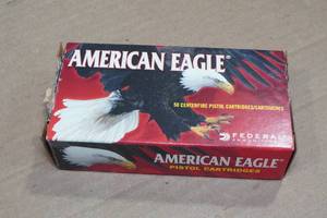 lot 233 image: 50 Federal American Eagle 9mm Luger 115 Gr FMJ Ammo