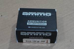 lot 239 image: 20 Ammo Inc 9mm Luger 124 Gr JHP Ammo