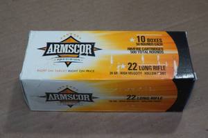 lot 252 image: 500 Armscor .22 LR 36 Gr HP Ammo