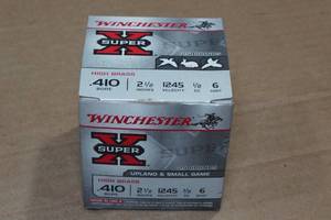 lot 260 image: 25 Winchester Super-X .410 Bore 2-12 6 Shot Shotshells