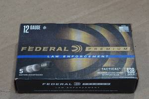 lot 270 image: 5 Federal Premium LE 12 Gauge 2-34 Tactical HP Rifled Slugs