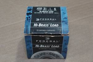lot 289 image: 23 Federal Hi-Brass Load .410 Bore 2-12 6 Shot Shotshells