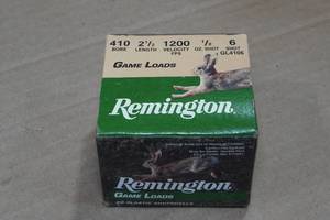 lot 290 image: 20 Remington Game Loads .410 Bore 2-12 6 Shot Shotshells