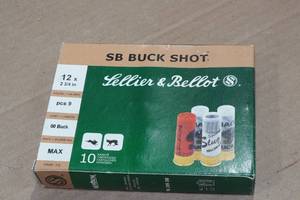 lot 293 image: 10 Sellier & Bellot 12 Gauge 2-34 00 Buck Shotshells