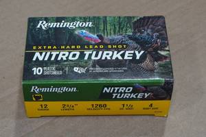 lot 299 image: 10 Remington Nitro Turkey 12 Gauge 2-34 4 Shot Shotshells