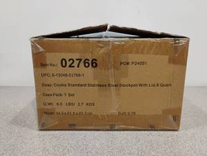 lot 21 image: NEWAY HOUSEWARES STAINLESS STEEL STOCKPOT WITH LID