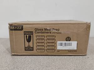 lot 36 image: NEW BAYZZ GLASS MEAL PREP CONTAINERS WITH LIDS
