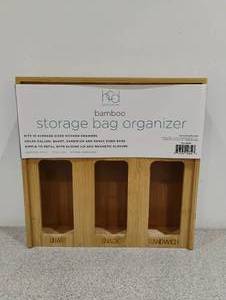 lot 53 image: NEW BAMBOO STORAGE BAG ORGANIZER
