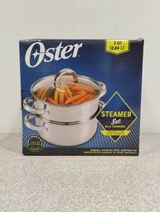 lot 68 image: OSTER STAINLESS STEEL 3 QT. STEAMER SET