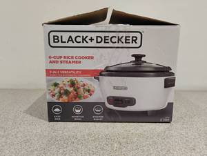 lot 88 image: NEW BLACK AND DECKER 6-CUP RICE COOKER AND STEAMER