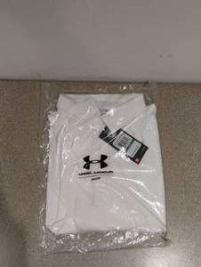 lot 108 image: NEW UNDER ARMOUR POLO SHORT SLEEVE SHIRT SIZE LARGE WHITE