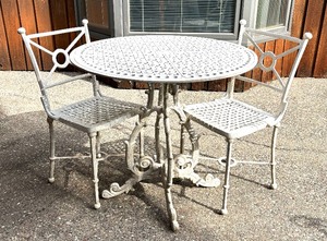 lot 16 image: Bistro Table and Two Chairs