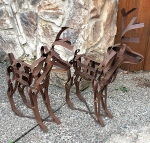 lot 38C image: Pair of Metal Decorative Deer Figurines