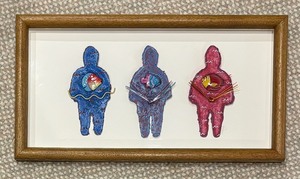 lot 126 image: Fishing Buddies Original Shadow Box Style Handmade Paper Art by Michelle Tuegel