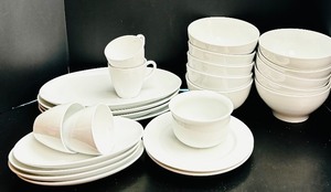 lot 60 image: Bright White Dishware by HOME, Pfaltzgraff and IKEA