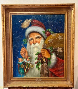 lot 151 image: Vintage 1998 Christopher Radko Collection Canvas Print Old St. Nick