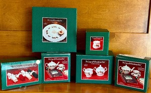 lot 257 image: Six Piece A Cup of Christmas Tea Holiday Decor