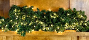 lot 270 image: Two Green Garland Strands with White Lights