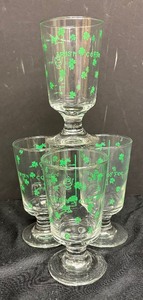 lot 187 image: Four Festive Irish Glass Coffee Cups