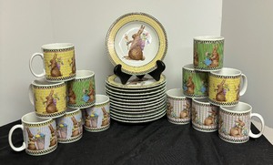 lot 224 image: Debbie Mumm Easter Plates and Mugs by Sakura